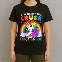 Im Ready To Crush First Grade Funny Cute Unicorn Rainbow T-Shirt thumb 4