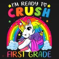 Im Ready To Crush First Grade Funny Cute Unicorn Rainbow Women's Tank Top thumb 5