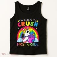 Im Ready To Crush First Grade Funny Cute Unicorn Rainbow Tank Top thumb 2