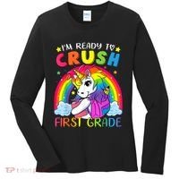 Im Ready To Crush First Grade Funny Cute Unicorn Rainbow Women's Long Sleeve Shirt thumb 0