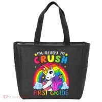 Im Ready To Crush First Grade Funny Cute Unicorn Rainbow Tote Bag thumb 0