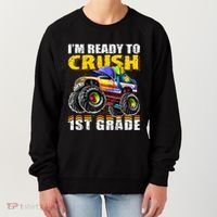 Im Ready To Crush 1st Grade Monster Truck Backpack Back To School Women's Sweatshirt thumb 0