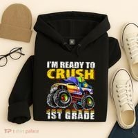 Im Ready To Crush 1st Grade Monster Truck Backpack Back To School Hoodie thumb 4