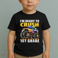 Im Ready To Crush 1st Grade Monster Truck Backpack Back To School Toddler T-Shirt thumb 2