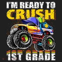 Im Ready To Crush 1st Grade Monster Truck Backpack Back To School Zone Performance Long-Sleeve T-Shirt thumb 2