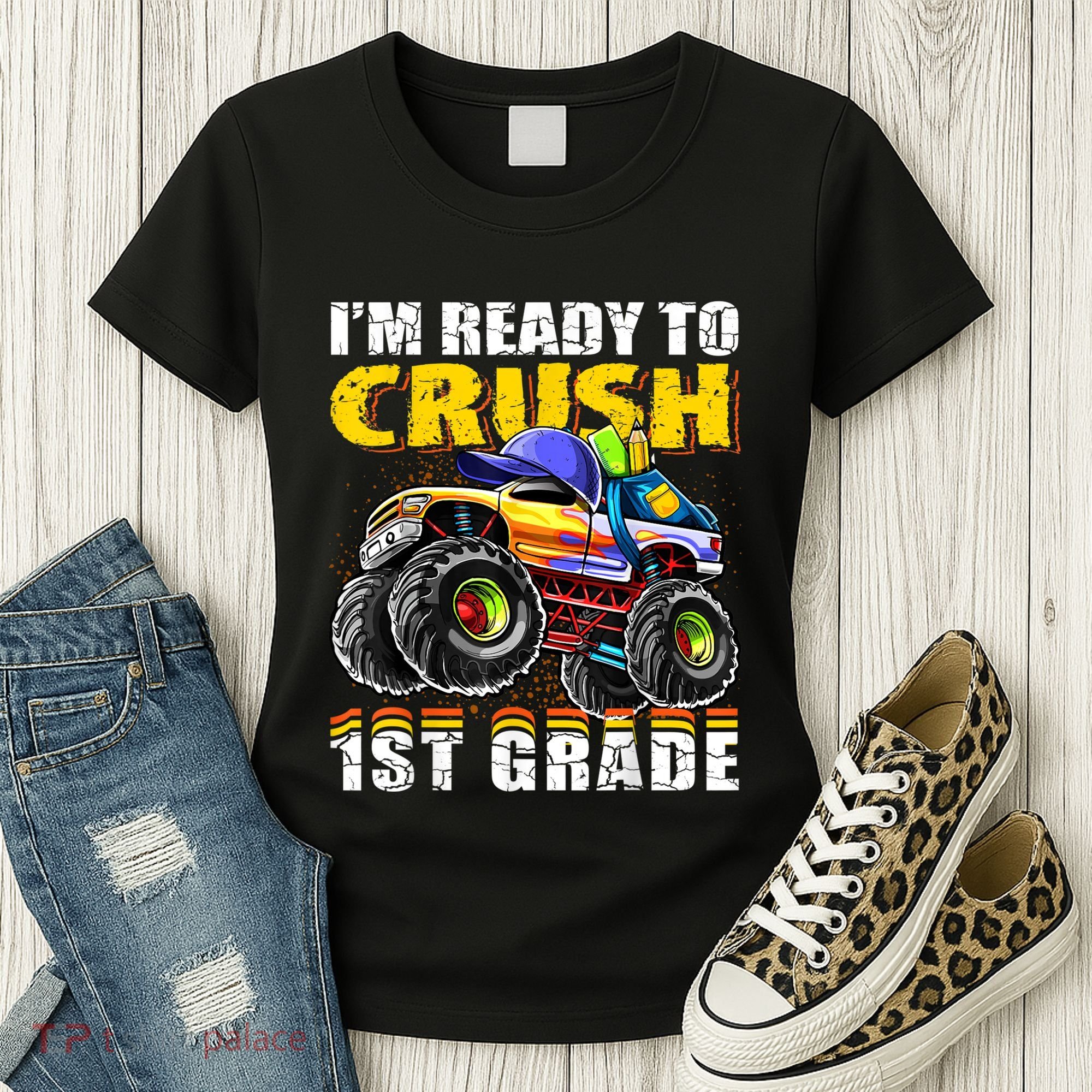 Im Ready To Crush 1st Grade Monster Truck Backpack Back To School Women's T-Shirt