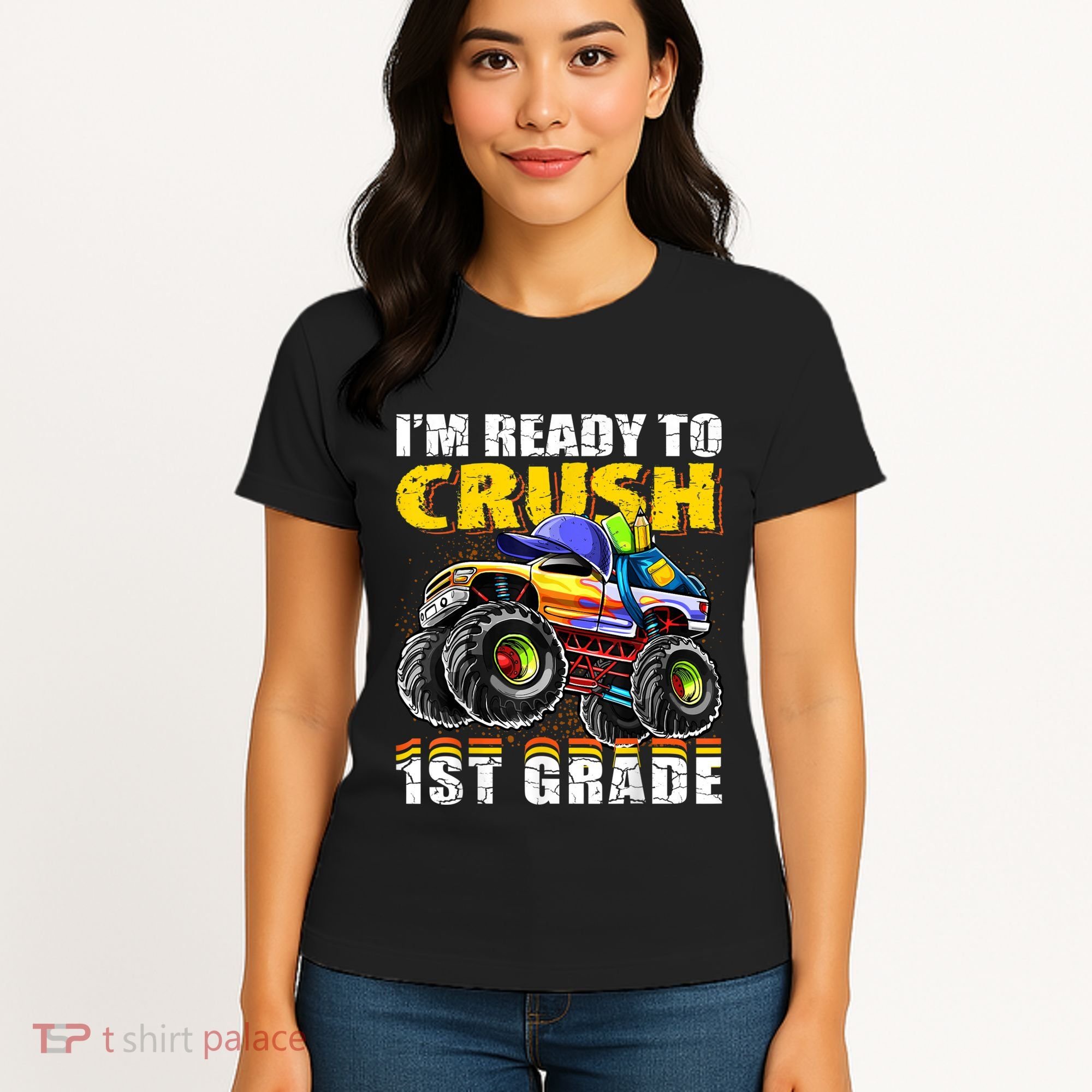 Im Ready To Crush 1st Grade Monster Truck Backpack Back To School Women's T-Shirt