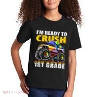 Im Ready To Crush 1st Grade Monster Truck Backpack Back To School Kids T-Shirt thumb 2