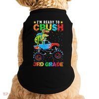 Im Ready To Crush 3rd Grade Monster Truck Dinosaur Doggie Tank thumb 0