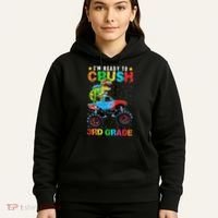 Im Ready To Crush 3rd Grade Monster Truck Dinosaur Hoodie thumb 5