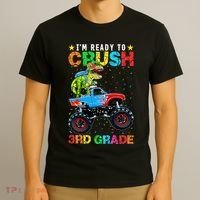 Im Ready To Crush 3rd Grade Monster Truck Dinosaur T-Shirt thumb 3