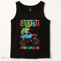 Im Ready To Crush 3rd Grade Monster Truck Dinosaur Tank Top thumb 2