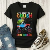 Im Ready To Crush 3rd Grade Monster Truck Dinosaur Women's T-Shirt thumb 3