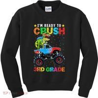Im Ready To Crush 3rd Grade Monster Truck Dinosaur Kids Sweatshirt thumb 0