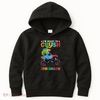 Im Ready To Crush 3rd Grade Monster Truck Dinosaur Kids Hoodie thumb 0