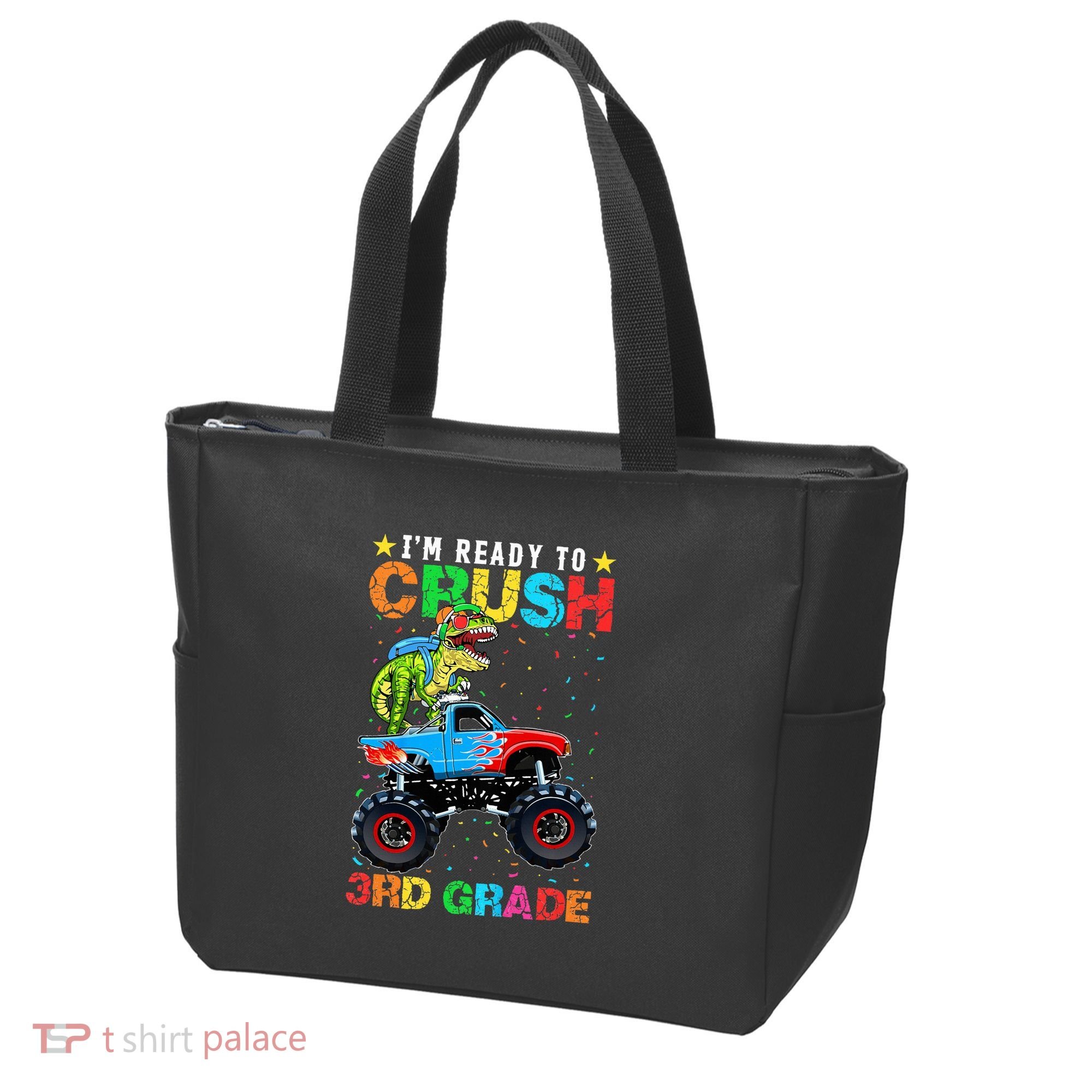 Im Ready To Crush 3rd Grade Monster Truck Dinosaur Tote Bag