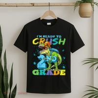 Im Ready To Crush 2nd Grade T Rex Dinosaur Back To School T-Shirt thumb 2