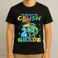 Im Ready To Crush 2nd Grade T Rex Dinosaur Back To School T-Shirt thumb 3