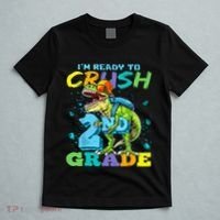 Im Ready To Crush 2nd Grade T Rex Dinosaur Back To School T-Shirt thumb 5