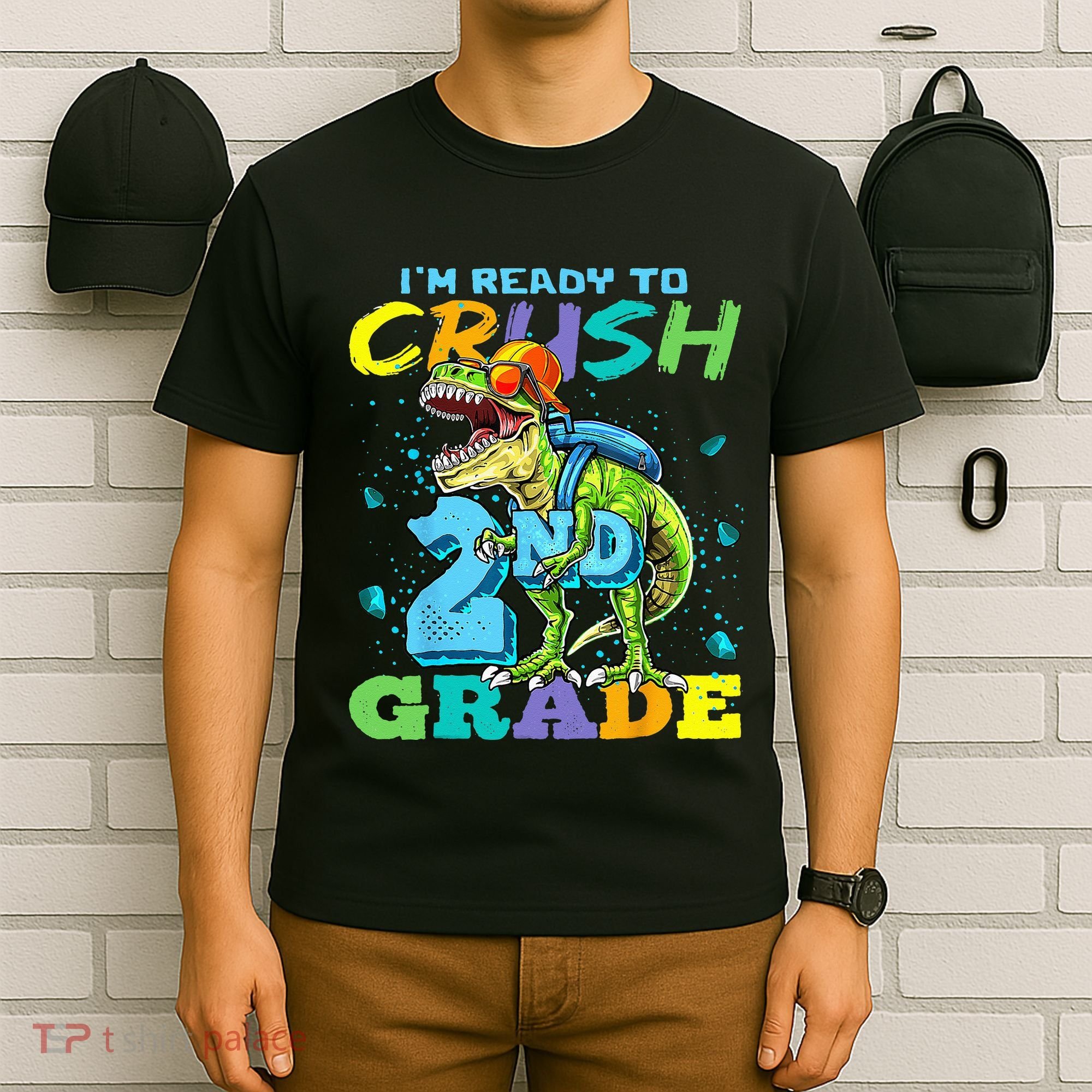 Im Ready To Crush 2nd Grade T Rex Dinosaur Back To School T-Shirt