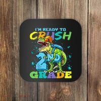 Im Ready To Crush 2nd Grade T Rex Dinosaur Back To School Coaster thumb 0