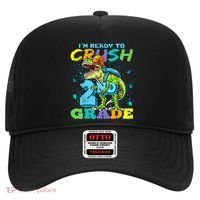Im Ready To Crush 2nd Grade T Rex Dinosaur Back To School Hat thumb 0