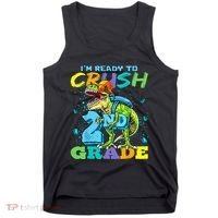 Im Ready To Crush 2nd Grade T Rex Dinosaur Back To School Tank Top thumb 0