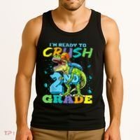 Im Ready To Crush 2nd Grade T Rex Dinosaur Back To School Tank Top thumb 3