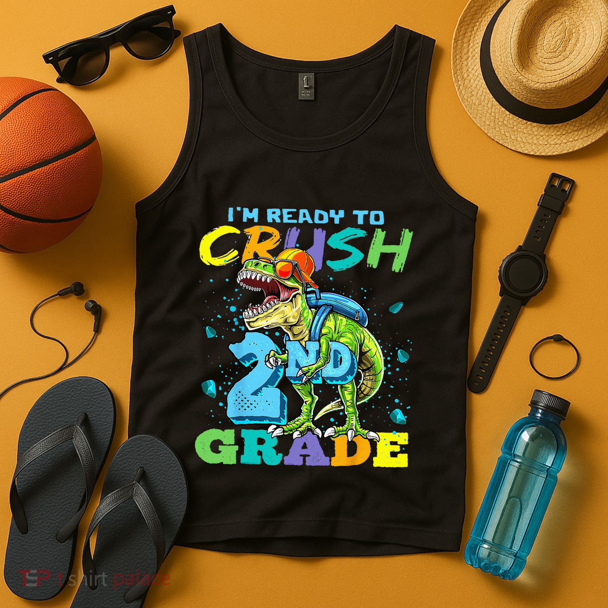 Im Ready To Crush 2nd Grade T Rex Dinosaur Back To School Tank Top