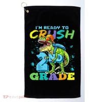 Im Ready To Crush 2nd Grade T Rex Dinosaur Back To School Golf Towel thumb 0