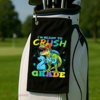 Im Ready To Crush 2nd Grade T Rex Dinosaur Back To School Golf Towel thumb 2