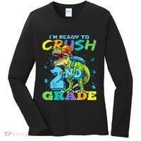 Im Ready To Crush 2nd Grade T Rex Dinosaur Back To School Women's Long Sleeve Shirt thumb 0