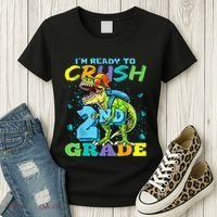 Im Ready To Crush 2nd Grade T Rex Dinosaur Back To School Women's T-Shirt thumb 3