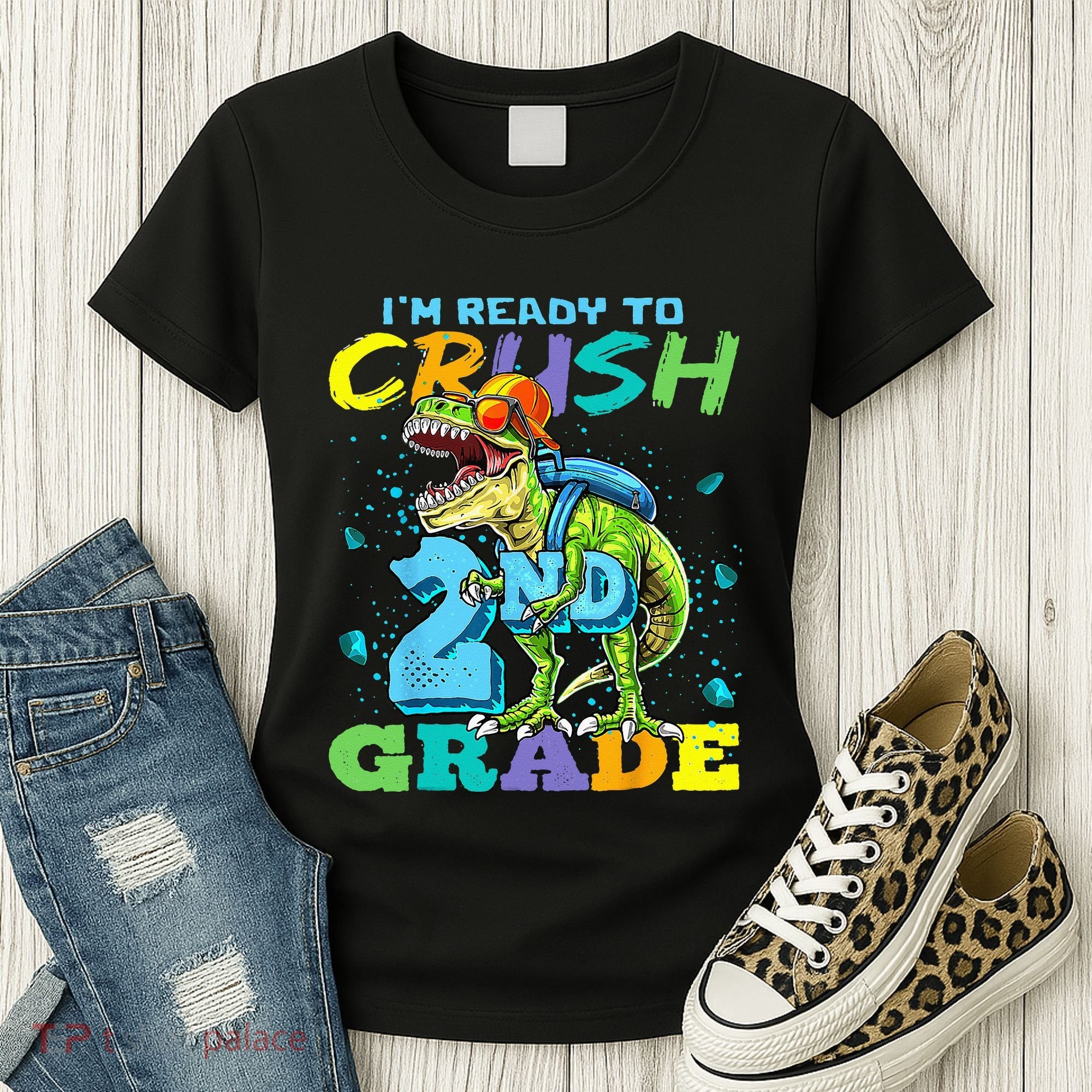 Im Ready To Crush 2nd Grade T Rex Dinosaur Back To School Women's T-Shirt