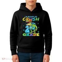 Im Ready To Crush 2nd Grade T Rex Dinosaur Back To School Kids Hoodie thumb 4
