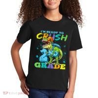 Im Ready To Crush 2nd Grade T Rex Dinosaur Back To School Kids T-Shirt thumb 2