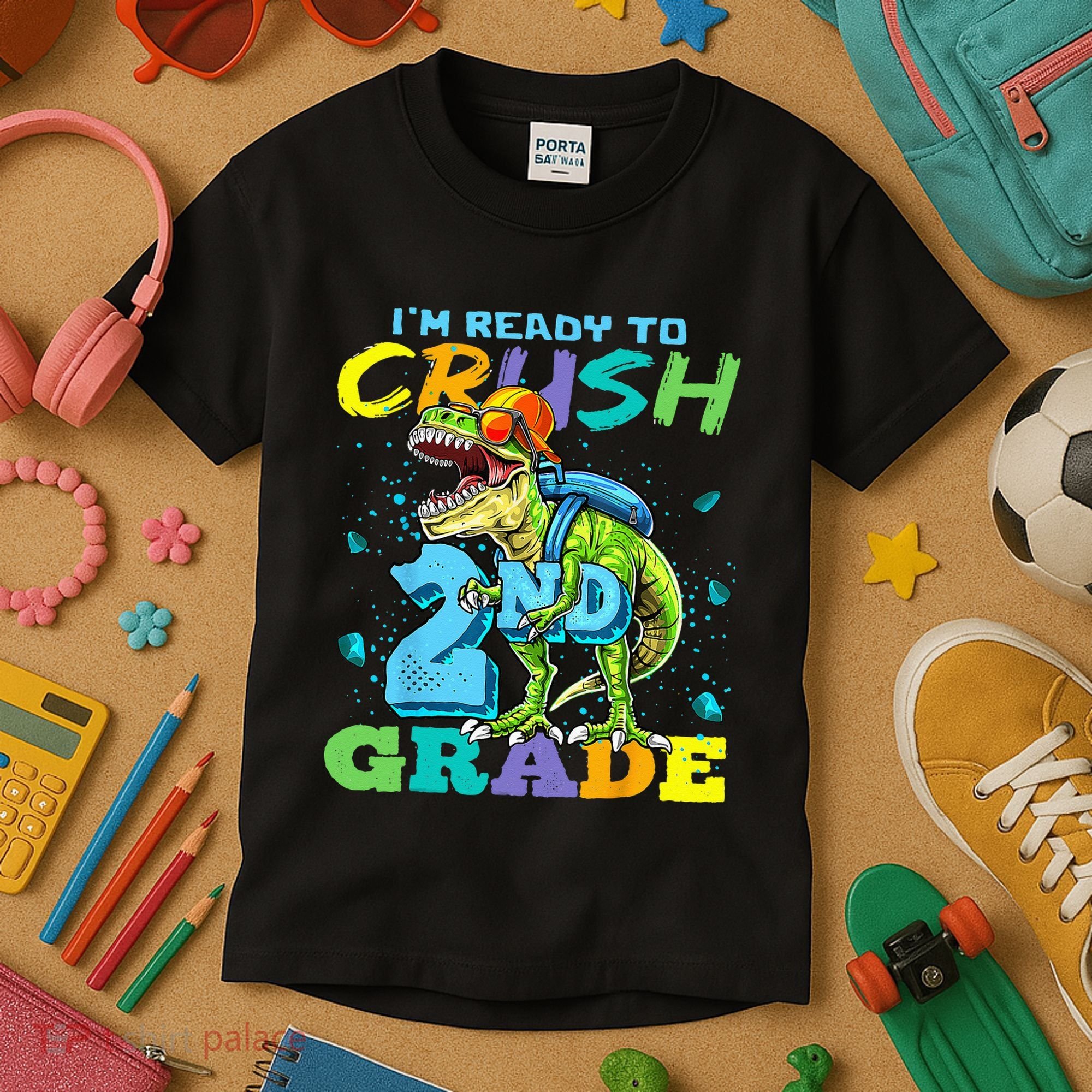 Im Ready To Crush 2nd Grade T Rex Dinosaur Back To School Kids T-Shirt
