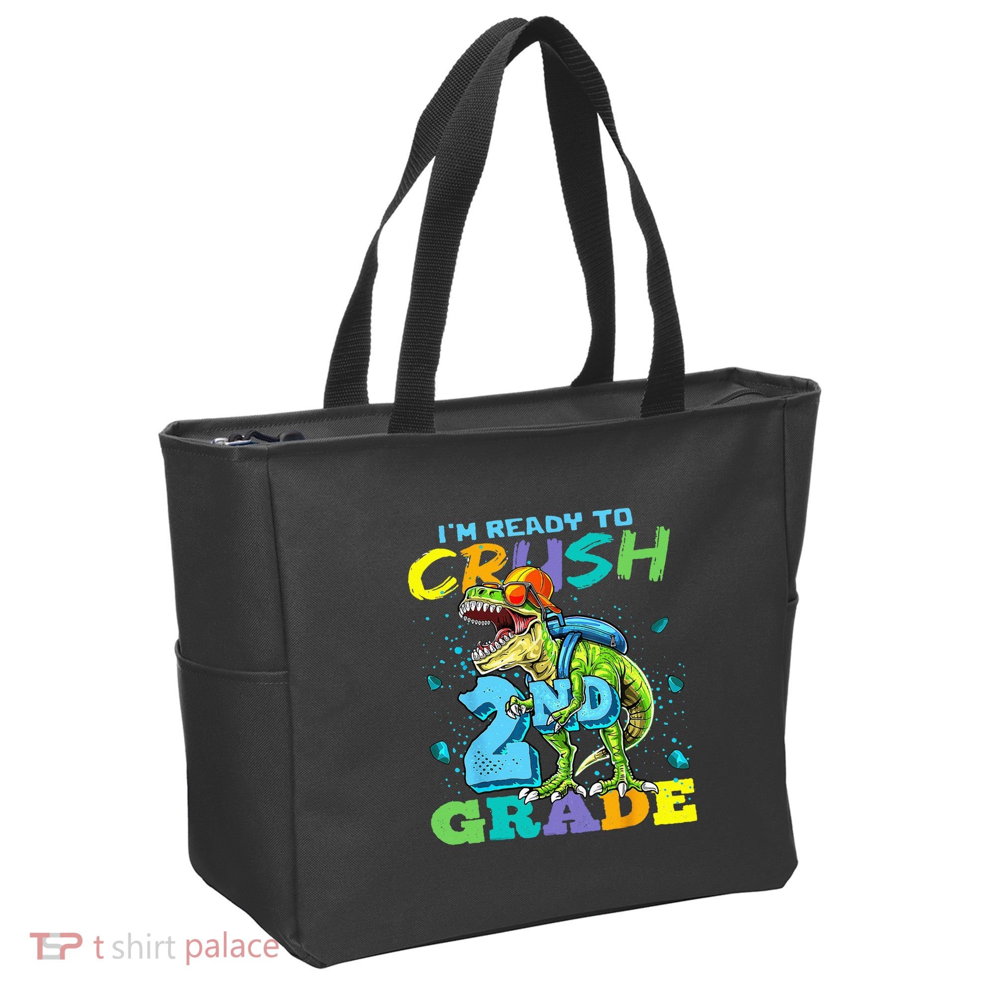 Im Ready To Crush 2nd Grade T Rex Dinosaur Back To School Tote Bag