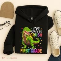 I'm Ready To Crush 1st Grade Dinosaur Back To School Hoodie thumb 4