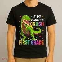 I'm Ready To Crush 1st Grade Dinosaur Back To School T-Shirt thumb 3
