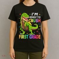 I'm Ready To Crush 1st Grade Dinosaur Back To School T-Shirt thumb 4