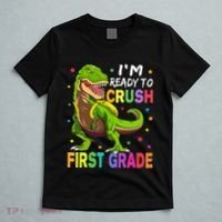 I'm Ready To Crush 1st Grade Dinosaur Back To School T-Shirt thumb 5