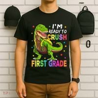 I'm Ready To Crush 1st Grade Dinosaur Back To School T-Shirt thumb 6