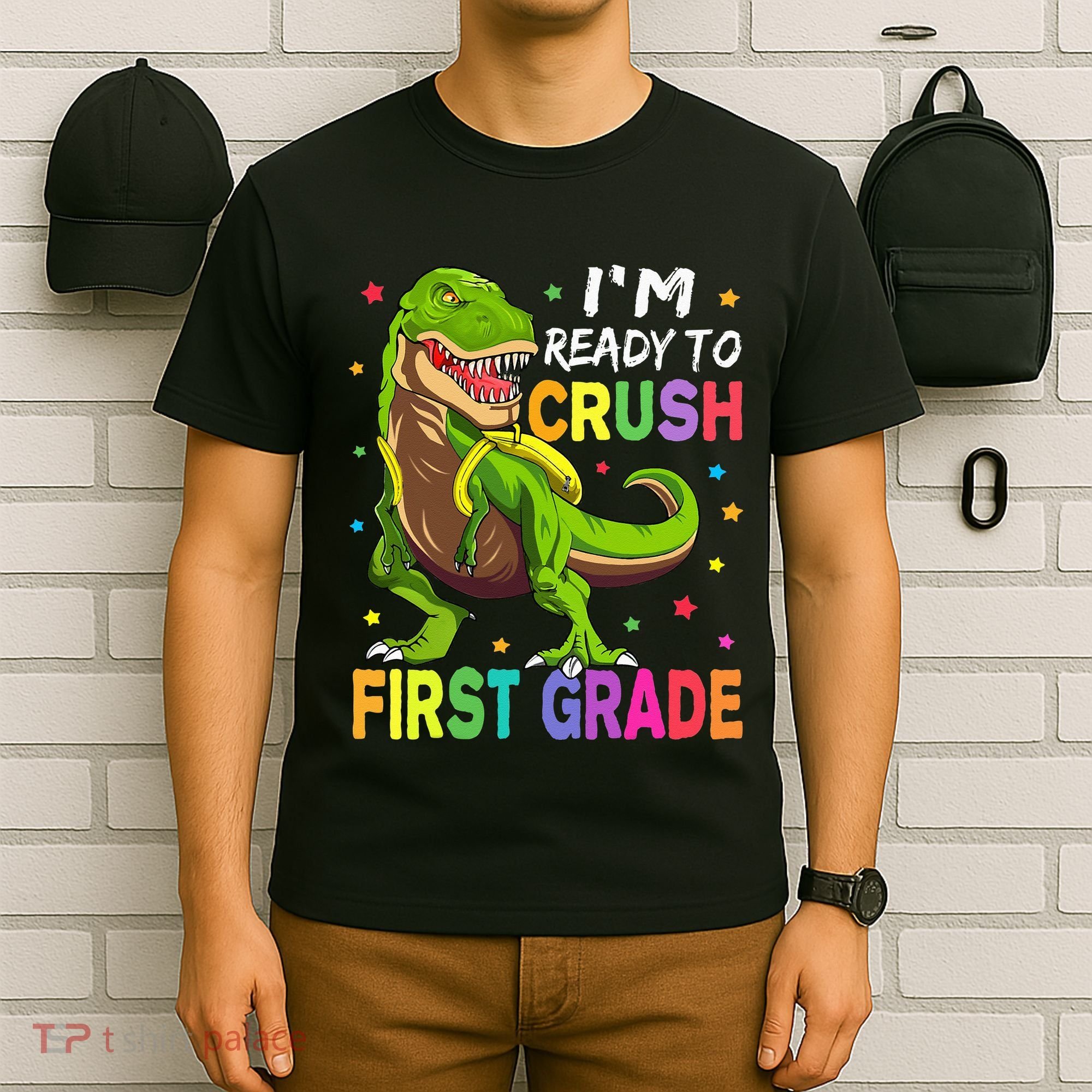 I'm Ready To Crush 1st Grade Dinosaur Back To School T-Shirt