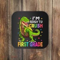 I'm Ready To Crush 1st Grade Dinosaur Back To School Coaster thumb 0