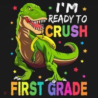I'm Ready To Crush 1st Grade Dinosaur Back To School Coaster thumb 2