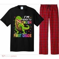 I'm Ready To Crush 1st Grade Dinosaur Back To School Pajama Set thumb 0