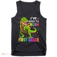 I'm Ready To Crush 1st Grade Dinosaur Back To School Tank Top thumb 0
