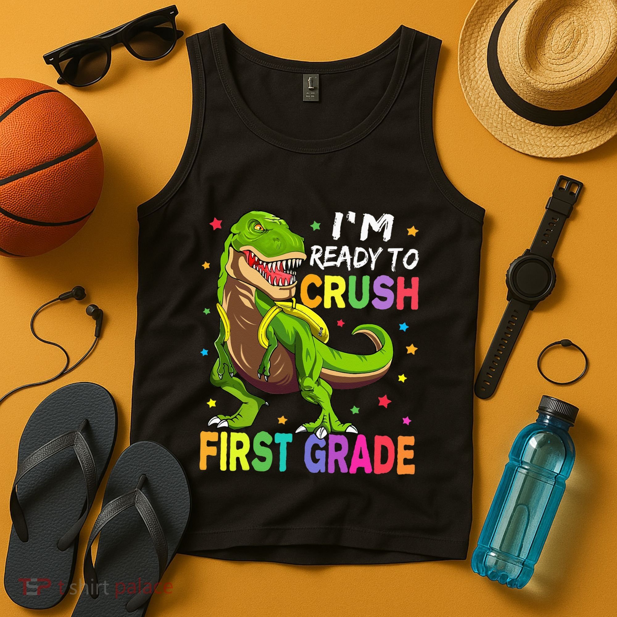 I'm Ready To Crush 1st Grade Dinosaur Back To School Tank Top
