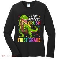 I'm Ready To Crush 1st Grade Dinosaur Back To School Women's Long Sleeve Shirt thumb 0